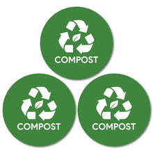 Load image into Gallery viewer, Bulk Case of 250 Sets - Sutter Signs 3pk Compost Stickers for Trash Can | 4&quot; Weatherproof Waste Management Label Sign Decals for Garbage Cans, Yard Waste, and Outdoor Compost Bins