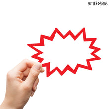 Load image into Gallery viewer, Bulk Case of 150 Sets - Starburst Signs with Stickers 200pcs | Sale Price Tags for Garage Sale, Estate Sale, Yard Sale, Retail Supplies. 100pcs Price Sign Cards &amp; 100pcs Strong Sticker Dots. 2x3 inch (White)