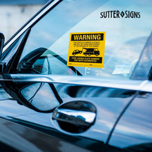 Load image into Gallery viewer, Bulk Case of 50 Sets - Illegally Parked Warning Stickers (Pack of 25) | Tow Away Warning Sign for Illegal Car Vehicle Parking Violation