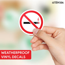 Load image into Gallery viewer, Bulk Case of 250 Sets - 6pcs No Smoking Sign Stickers, 3" Circle No Smoking Sticker for Home, Business, Vehicles