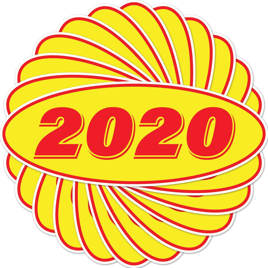 Bulk Case of 63 Sets - 2020 Car Model Year Windshield Stickers | 14