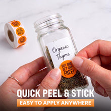 Load image into Gallery viewer, Bulk Case of 100 Rolls - 500pcs BOGO Stickers, 1.5" Diameter, Fluorescent Orange, Retail Price Labels