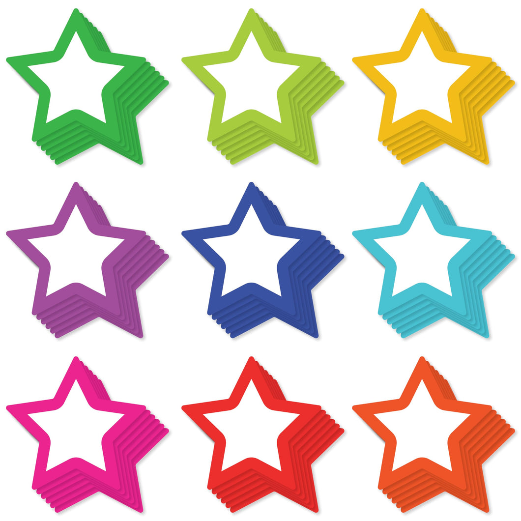 Bulk Case of 100 Sets - Paper Star Cutouts 108pcs | Cut Out Shapes for Bulletin Board, Classroom, Decorations, Crafts. 3