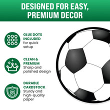 Load image into Gallery viewer, Bulk Case of 100 Sets - Soccer Paper Cutouts 50pcs | 5" Sports Ball Cut Outs for Party Decorations, Wall Decor, Bulletin Board