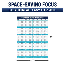 Load image into Gallery viewer, Bulk Case of 250 Sets - Centimeters to Inches Conversion Chart, 8" x 6" Weatherproof UV Laminated Vinyl Sticker for Toolbox, Garage, Workbench, in to cm Conversion Sticker