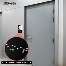 Load image into Gallery viewer, Bulk Case of 100 Signs - Exit Sign with Braille 9x6", ABS Plastic Exit Route Sign &amp; Self Adhesive Business Evacuation Plaque