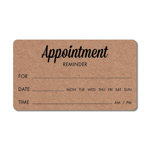 Bulk Case of 50 Sets - Appointment Reminder Cards 200 ct | Hair Stylist Must Haves, Cosmetology Salon Essentials, Cleaning Business Cards, Massage Therapist Supplies | Kraft Appointment Cards