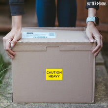 Load image into Gallery viewer, Bulk Case of 100 Rolls - 300pcs Caution Heavy Stickers, 2" x 3" Shipping Label Safety Stickers