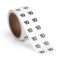 Load image into Gallery viewer, Bulk Case of 125 Sets - 1000pcs Number 10 Stickers, 0.5" Number Ten Sticker Dot Labels for Organization, Inventory, 1000/roll