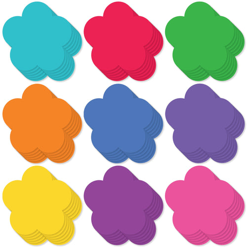 Bulk Case of 100 Sets - Paper Flower Cutouts 108pcs | Cut Out Shapes for Bulletin Board, Classroom, Decorations, Crafts. 3
