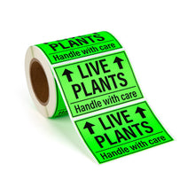 Load image into Gallery viewer, Bulk Case of 50 Sets - 250pcs Live Plants Shipping Stickers, Handle with Care Labels for Gardens, Nurseries, Landscaping, 3" x 2" Labels