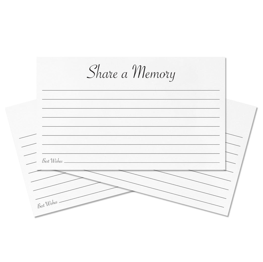 Bulk Case of 100 Sets - Share A Memory Cards for Funeral 3x5 inch | 50 Memorial Cards