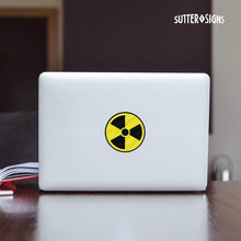 Load image into Gallery viewer, Bulk Case of 250 Sets - Nuclear Radiation Warning Symbol Stickers - Individually Die-Cut - 3-Inch Diameter (Pack of 4 Decals)