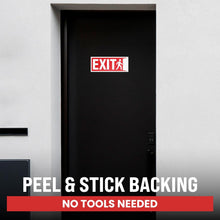 Load image into Gallery viewer, Bulk Case of 250 Sets - 3pcs Exit Sign Stickers, 10" x 4" Weatherproof UV Laminated Vinyl Exit Stickers for Office, Workplace, Business