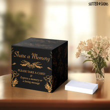 Load image into Gallery viewer, Bulk Case of 50 Sets - Sutter Signs Share A Memory Card Box Set | 50 Memorial Cards for Celebration of Life, Funeral, Guest Book, Graduation, Retirement, Birthday, Party Game