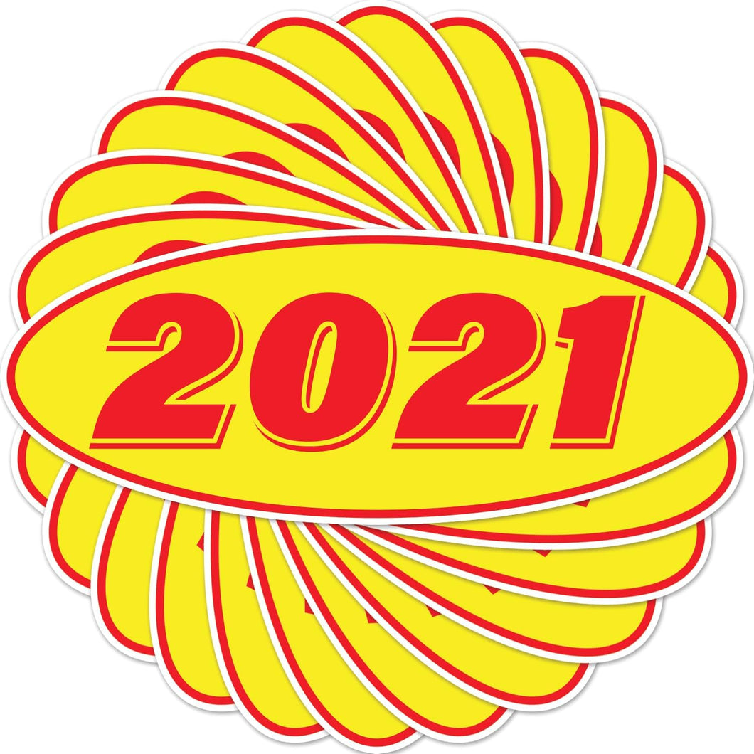 Bulk Case of 63 Sets - 2021 Car Model Year Windshield Stickers | 14