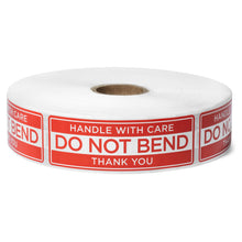 Load image into Gallery viewer, Bulk Case of 50 Rolls - 1000 pcs Do Not Bend Stickers for Shipping 1x3 Inch Roll Labels