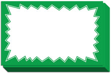 Load image into Gallery viewer, Bulk Case of 100 Sets - Sale Signs for Retail Stores 50pcs, 3.5" x 5.5" | Green Starburst Paper Card Price Tags for Yard Sale, Garage Sale