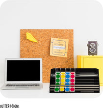 Load image into Gallery viewer, Bulk Case of 6 Sets - Roll Label Dispenser for Sticker Labels | Thick Durable Acrylic Sticker Roll Holder with Anti-Slip Feet and Spacer Springs