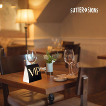 Load image into Gallery viewer, Bulk Case of 100 Sets - VIP Table Sign 10 Pack | Reserved Table Tent Night Club Signs for Bottle Service, Parties, Events