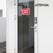 Load image into Gallery viewer, Bulk Case of 250 Sets - 2pcs Exit Sign Stickers for Business | Weatherproof Vinyl Self Adhesive Sticker for Door, 10" x 7"