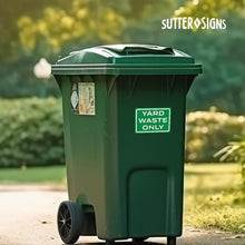 Load image into Gallery viewer, Bulk Case of 200 Sets - 4pk Yard Waste Stickers 10" x 7" | Weatherproof Vinyl Yard Waste Only Compost Stickers for Outdoor Trash Can
