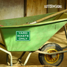 Load image into Gallery viewer, Bulk Case of 200 Sets - 4pk Yard Waste Stickers 10" x 7" | Weatherproof Vinyl Yard Waste Only Compost Stickers for Outdoor Trash Can