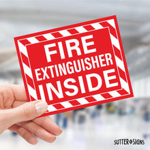 Load image into Gallery viewer, Bulk Case of 125 Sets - 10pcs Fire Extinguisher Inside Stickers | Self Adhesive Weatherproof Vinyl Fire Extinguisher Decals, Perfect for Indoor/Outdoor Use, Trucks, RVs, Vehicles