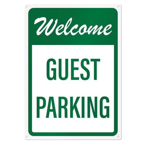 Bulk Case of 60 Signs - Welcome Guest Parking Sign | Visitor Parking Sign for Business, 10x14 Inch Rust-free Aluminum