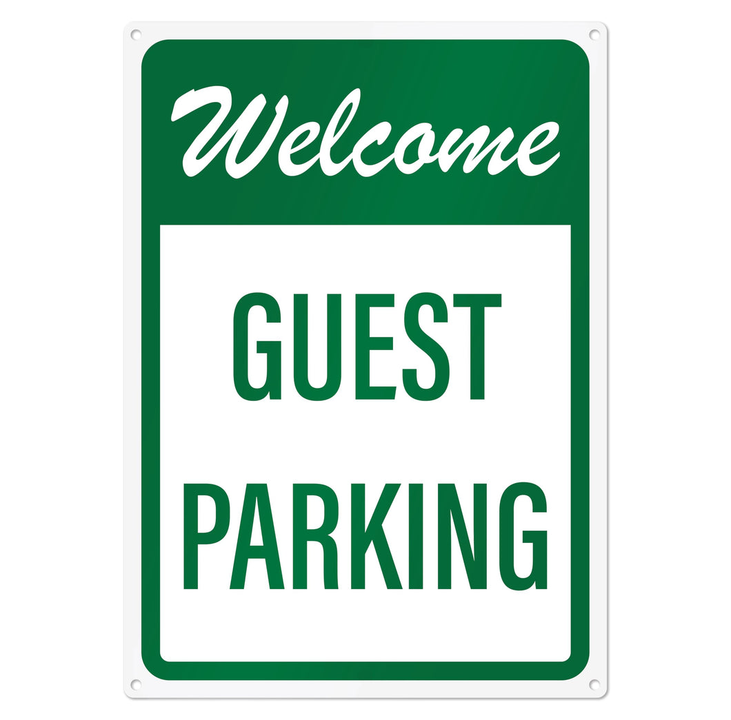 Bulk Case of 60 Signs - Welcome Guest Parking Sign | Visitor Parking Sign for Business, 10x14 Inch Rust-free Aluminum
