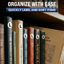 Load image into Gallery viewer, Bulk Case of 250 Rolls - 500pcs Letter L Stickers, 0.6" Letter Sticker Dot Labels for Organization Inventory, 500/roll