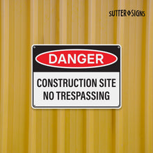 Load image into Gallery viewer, Bulk Case of 67 Sets - 4pcs Danger Construction Site Sign 14x10 inch, Plastic Sign for Construction Site, Hazard Areas, No Trespassing, Waterproof Plastic
