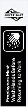 Load image into Gallery viewer, Bulk Case of 250 Sets - Employees Must Wash Hands Restroom Stickers (Pack of 2)