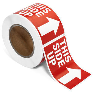 Bulk Case of 10 Rolls - This Side Up 500 Labels per Roll 3"x5" by Sutter Signs