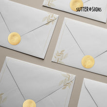 Load image into Gallery viewer, Bulk Case of 125 Sets - 500pcs Gold Envelope Seal Stickers, Flowers | Elegant Embossing Gold Foil Wedding Stickers for Invitations, Save The Date, Certificates, Decorative Mailing Labels