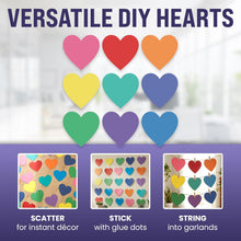 Load image into Gallery viewer, Bulk Case of 100 Sets - Paper Heart Cutouts 108pcs | Cut Out Shapes for Bulletin Board, Classroom, Decorations, Crafts. 3" x 3"