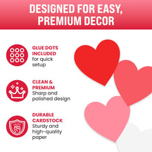 Load image into Gallery viewer, Bulk Case of 100 Sets - Red &amp; Pink Paper Heart Cutouts 108pcs, Cut Out Shapes for Valentine's Day, Bulletin Board, Classroom, Decorations, Crafts