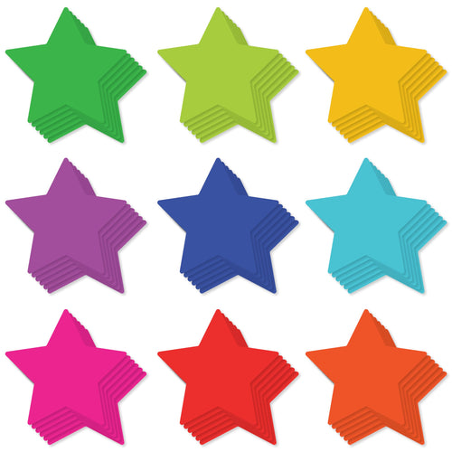 Bulk Case of 100 Sets - Paper Star Cutouts 108pcs | Cut Out Shapes for Bulletin Board, Classroom, Decorations, Crafts. 3