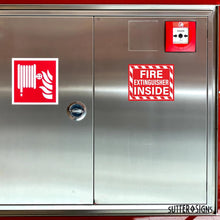 Load image into Gallery viewer, Bulk Case of 250 Sets - 10pcs Fire Extinguisher Inside Stickers | Self Adhesive Weatherproof Vinyl Fire Extinguisher Decals, Perfect for Indoor/Outdoor Use, Trucks, RVs, Vehicles