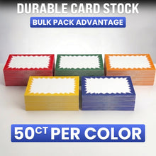 Load image into Gallery viewer, Bulk Case of 60 Sets - Sale Signs for Retail Stores 50pcs, 4.5" x 6.5", Blue Starburst Paper Card Price Tags for Yard Sale, Garage Sale