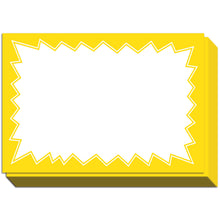 Load image into Gallery viewer, Bulk Case of 60 Sets - Sale Signs for Retail Stores for Yard Sale, Garage Sale 50pcs, 4.5" x 6.5", Yellow Starburst Paper Card Price Tags for Yard Sale, Garage Sale