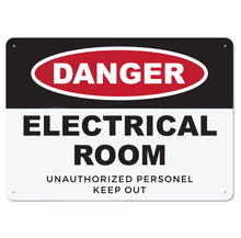 Load image into Gallery viewer, Bulk Case of 50 Sets - Danger Electrical Room Aluminum Sign, 10x7, Rust-free Aluminum Sign with Pre-drilled Mounting Holes by Sutter Signs