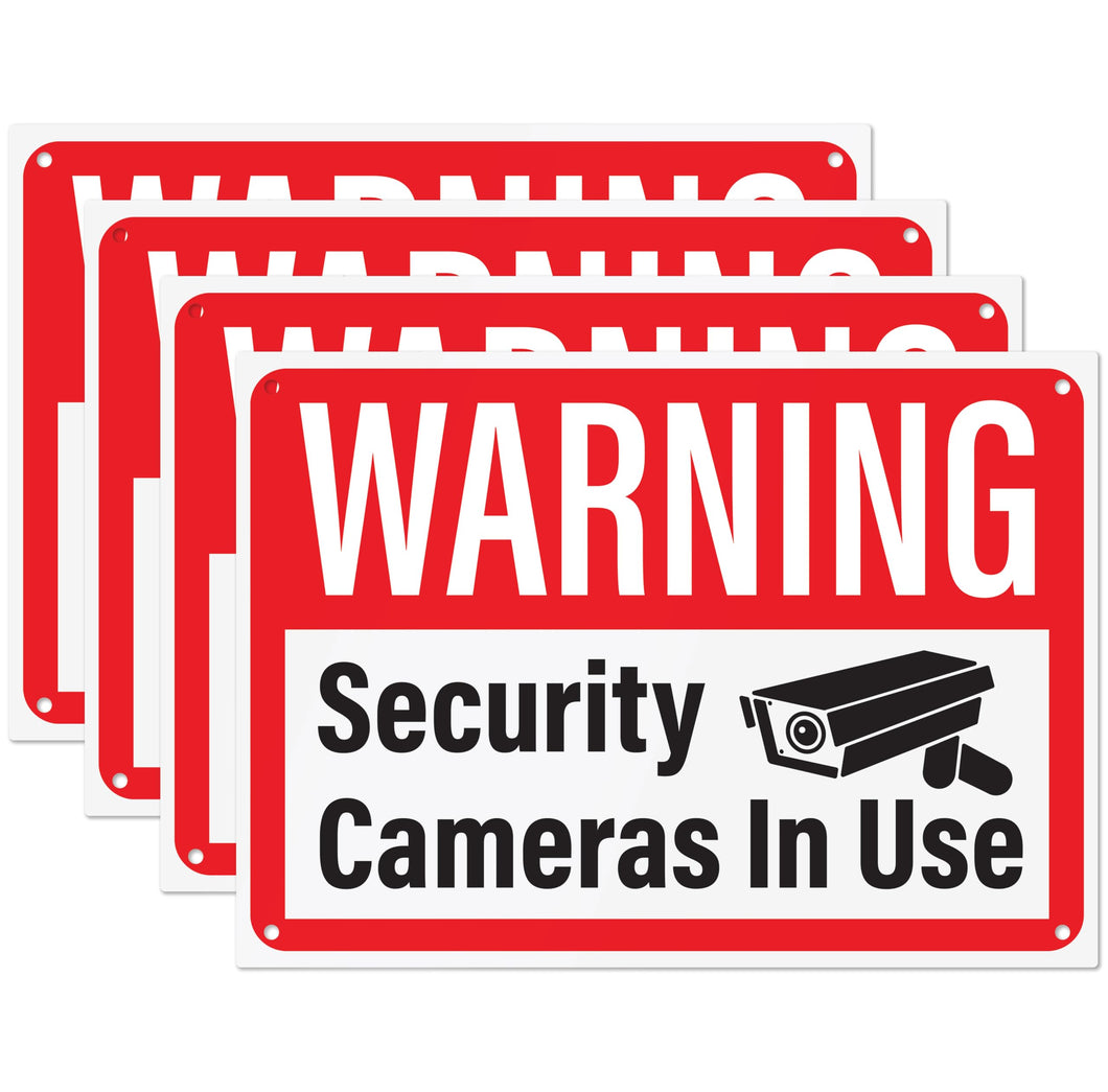 Bulk Case of 63 Sets - Security Cameras in Use Sign, Plastic Video Surveillance Warning Signs, 10