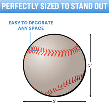 Load image into Gallery viewer, Bulk Case of 100 Sets - Baseball Paper Cutouts 50pcs | 5" Sports Ball Cut Outs for Party Decorations, Wall Decor, Bulletin Board