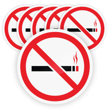 Load image into Gallery viewer, Bulk Case of 250 Sets - 6pcs No Smoking Sign Stickers, 3" Circle No Smoking Sticker for Home, Business, Vehicles