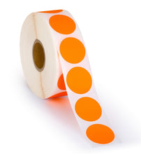 Load image into Gallery viewer, Bulk Case of 50 Sets - 2000pcs Neon Orange Dot Sticker Label Roll, 1" Diameter, Labels for Inventory, Color Code Labels, Organization Stickers, 1000/roll (Pack of 2)