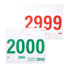 Load image into Gallery viewer, Car Service Tags 2000-2999 - Bulk Case of 3 Sets (3,000 Tags Total)