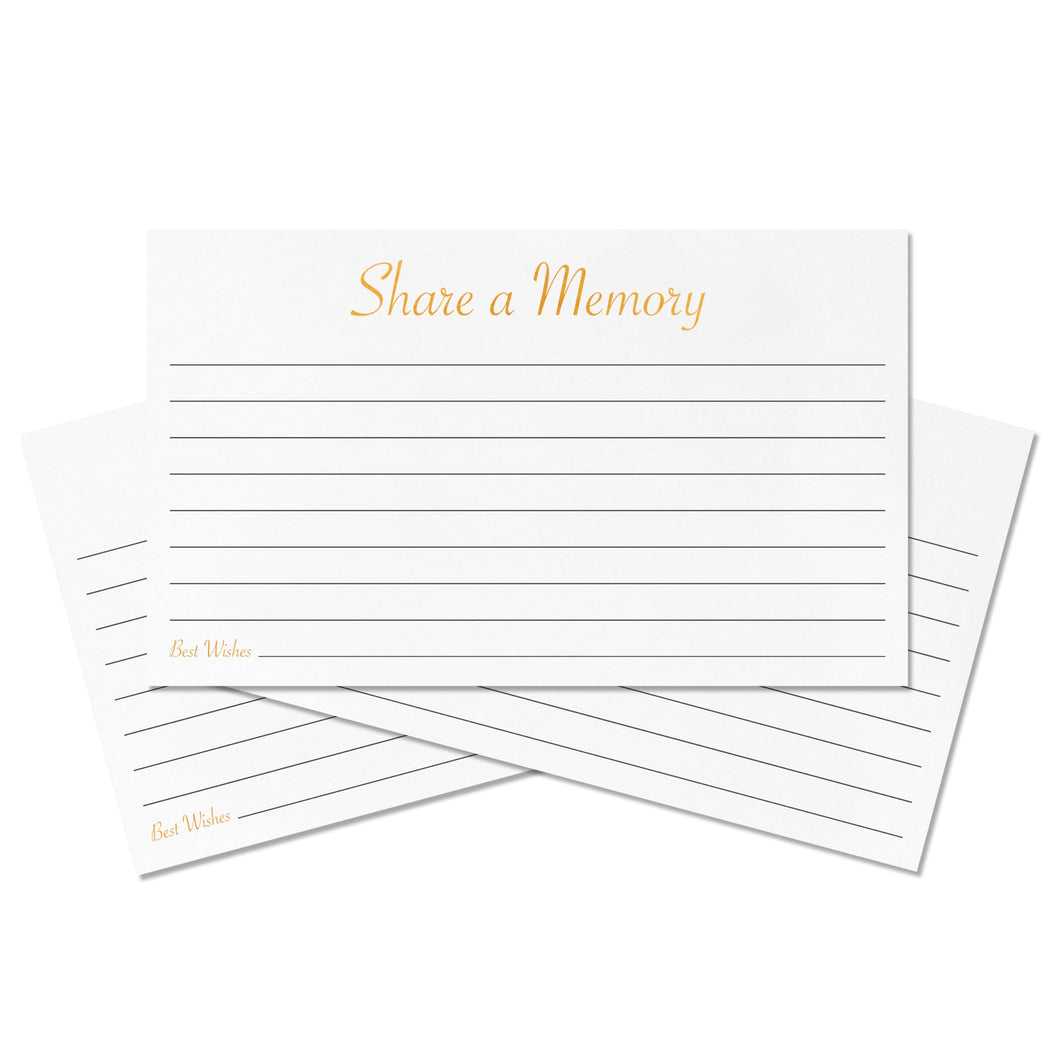 Bulk Case of 100 Sets - Share A Memory Cards for Funeral 3x5 inch | 50 Memorial Cards