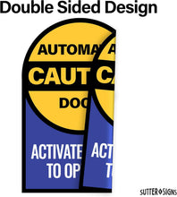 Load image into Gallery viewer, Bulk Case of 250 Sets - 2pk Caution Automatic Door Activate Switch to Operate Stickers, Double Sided Weatherproof Vinyl, 6" Diameter