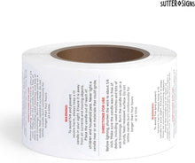 Load image into Gallery viewer, Bulk Case of 100 Sets - 500pcs Candle Warning Labels, 1.5 Inch Jar Stickers, Safety Stickers for DIY Candle Making